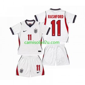Camisolas de futebol Inglaterra Marcus Rashford 11 Criança Equipamento Principal World Cup 2026 Manga Curta